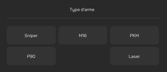 type d'arme de la démo de la Companion App